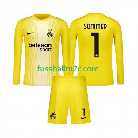 Fußballtrikots Inter Mailand Yann Sommer 1 Torwart Kinder Auswärts Trikotsatz 2025-2026 Langarm Fußballtrikots Inter Mailand Yann Sommer 1 Torwart Kinder Auswärts Trikotsatz 2025-2026 Langarm
